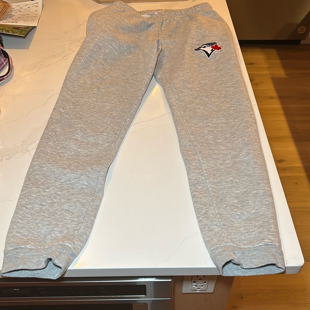 Grey blue jay’s embroidered sweat pants